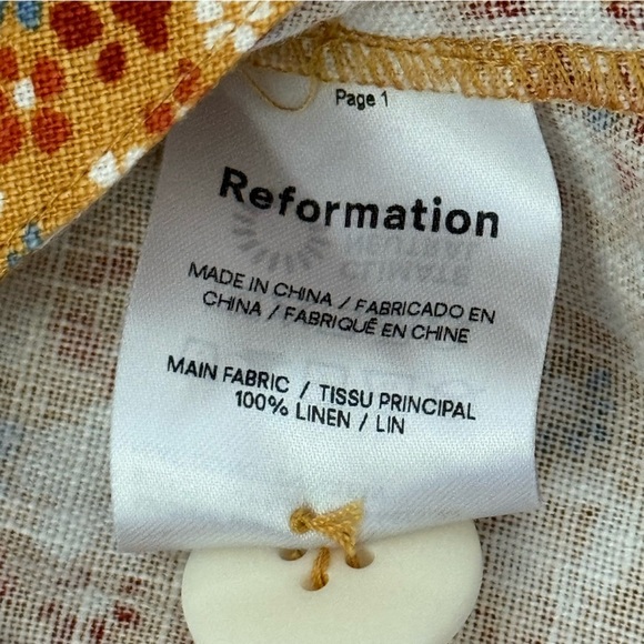 Reformation Taylor Linen Skirt Flora Junie Size 10 - Picture 14 of 15